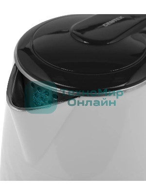 Чайник электрический Centek CT-0025 белый, металл 1.8 л, 2000 Вт, двойные стенки, кнопка вк л, на ручке