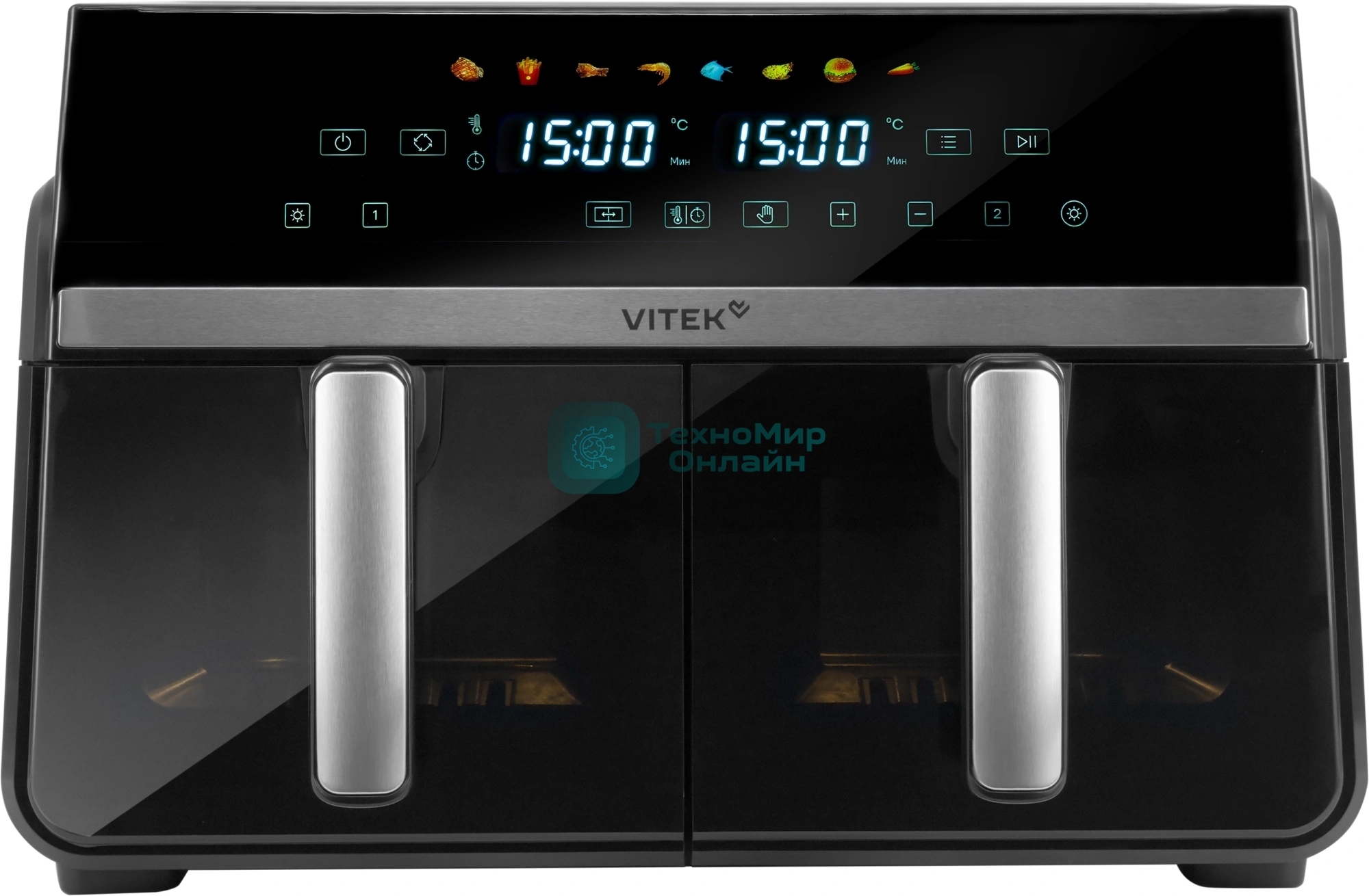 Аэрогриль Vitek VT-AF1001 черный, 2400 Вт, 10 л, сенсор, 8 программ