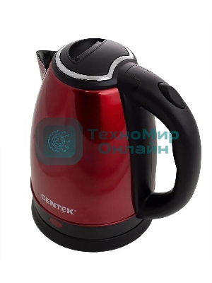 Чайник Centek CT-1068 RED (красный) металл 2л, 2000W, хромированная вставка на крышке