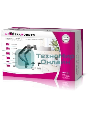 Кронштейн для мониторов Ultramounts UM735BL черный/серый 17