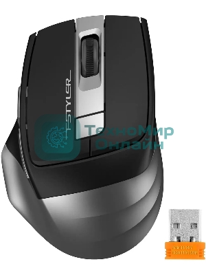 Мышь беспроводная A4Tech Fstyler FG35S серый/черный, 2000 dpi, радиоканал, USB, кнопки - 5
