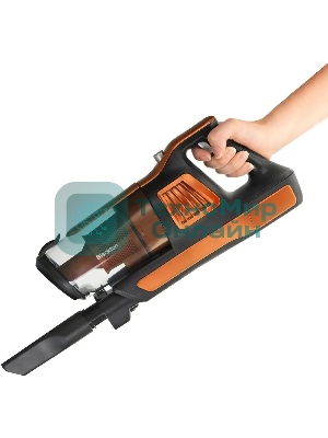 Пылесос вертикальный Blackton Bt VCA1401B оранжевый, питание от аккумулятора, 25 Вт, уборка сухая, пылесборник 0.6 л, работа от АКБ max 40 мин