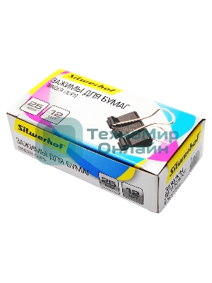 Зажимы Silwerhof 510015 сталь 25мм черный (упаковка: 12 шт) картонная коробка