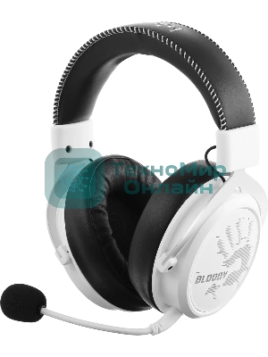 Гарнитура Bloody MR590 Sports Red белый/чёрный, беспроводная + проводная, Bluetooth, до 35 ч