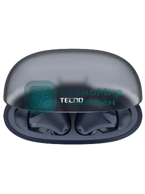 Наушники TWS Tecno Buds 4 темно-синий, вкладыши, Bluetooth, до 6 ч