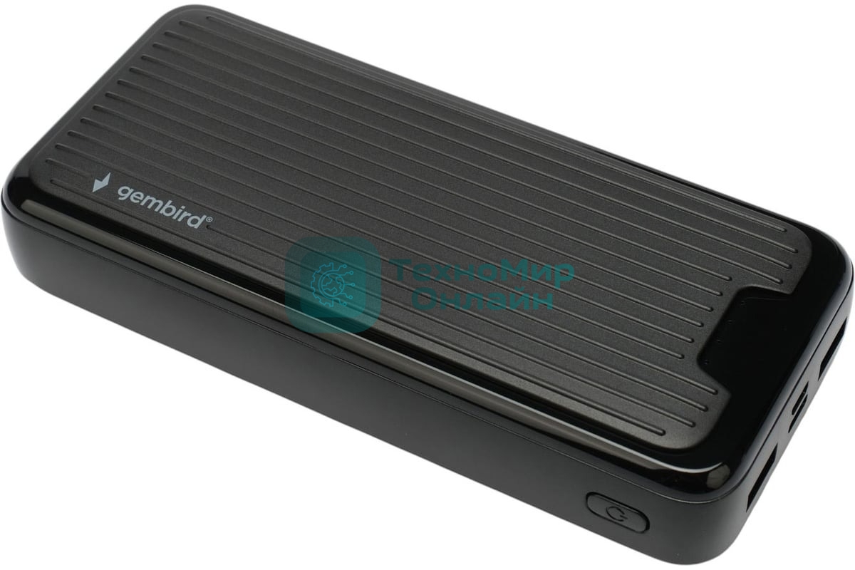 Портативный аккумулятор Gembird GPB-20, 20000мА·ч, 2A, черный