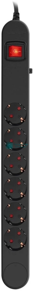 Сетевой фильтр Ippon NF-EU-1.8-16 1.8 м, 6 розеток, черный, коробка