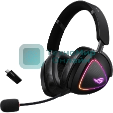 Гарнитура ASUS ROG Delta II чёрный, беспроводная + проводная, Bluetooth, подсветка