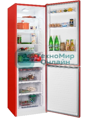 Холодильник Nordfrost NRB 162NF R красный двухкамерный 205/105 л морозилка снизу