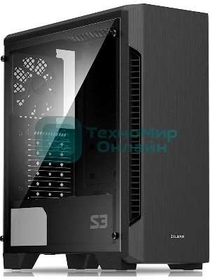 Компьютерный корпус MidiTower Zalman S3 TEMPERED GLASS WINDOW black