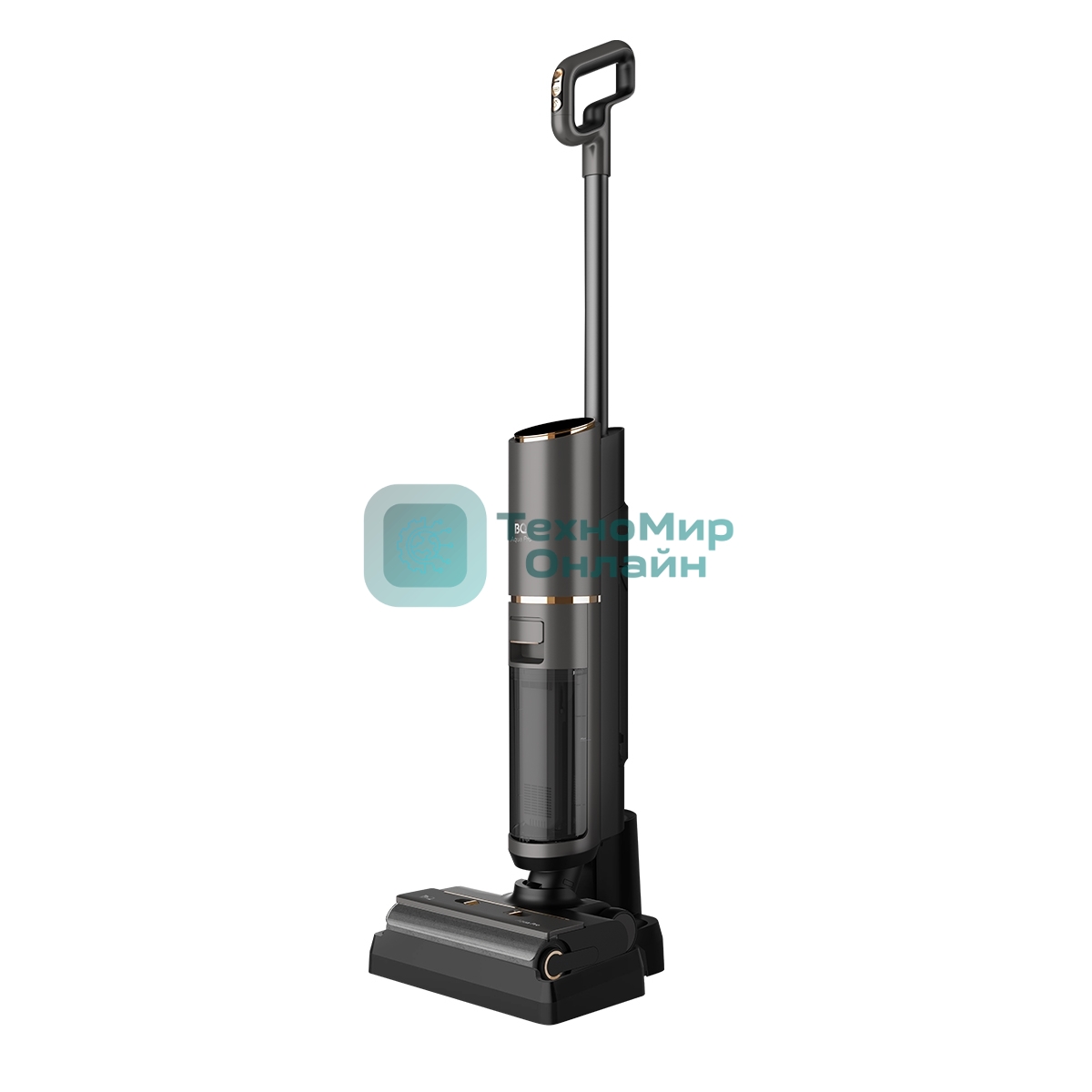 Пылесос вертикальный BQ VCA1006W Aqua Pro серый, питание от аккумулятора, 90 Вт, уборка суxая/влажная, пылесборник 0.75 л