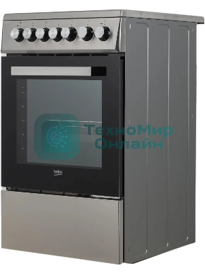Плита электрическая Beko FSS57100GX серебристый, конфорок 4 шт, духовка 60 л, 50 см x 85 см x 60 см