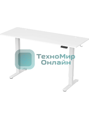 Стол компьютерный Cactus CS-EDL-WWT столешница ДСП, белый каркас белый