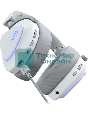 Гарнитура ASUS ROG Delta II белый, беспроводная + проводная, радиоканал, до 140 ч, подсветка, совместимость с PS5, Xbox