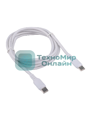 Кабель USB2.0 Cablexpert CC-USB2-CMCM-100-1.8M-W, Type-C/Type-C, 5A, 100Вт, PD/QC3.0, медь, 1.8м, белый, пакет