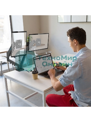 Кронштейн Kromax OFFICE-14 черный, 4 шт/уп. Кр. стал. настол. для 2-х мон. 15