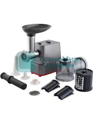 Мясорубка электрическая Hyundai HY-MG3144 графит, 1800 Вт, 2.2 кг/мин, реверс, защита от перегрузки, насадки - 7