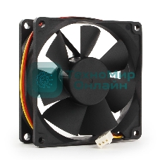 Вентилятор для корпуса Gembird FANCASE/BALL-3100 черный, 80 мм, 3100 об/мин, 38.65 дБ, 3 pin