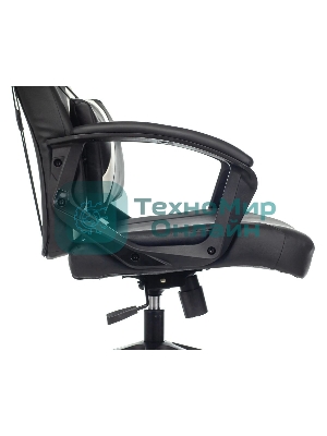 Кресло игровое Zombie DRIVER черный/белый, искусственная кожа, с подголов. крестовина пластик