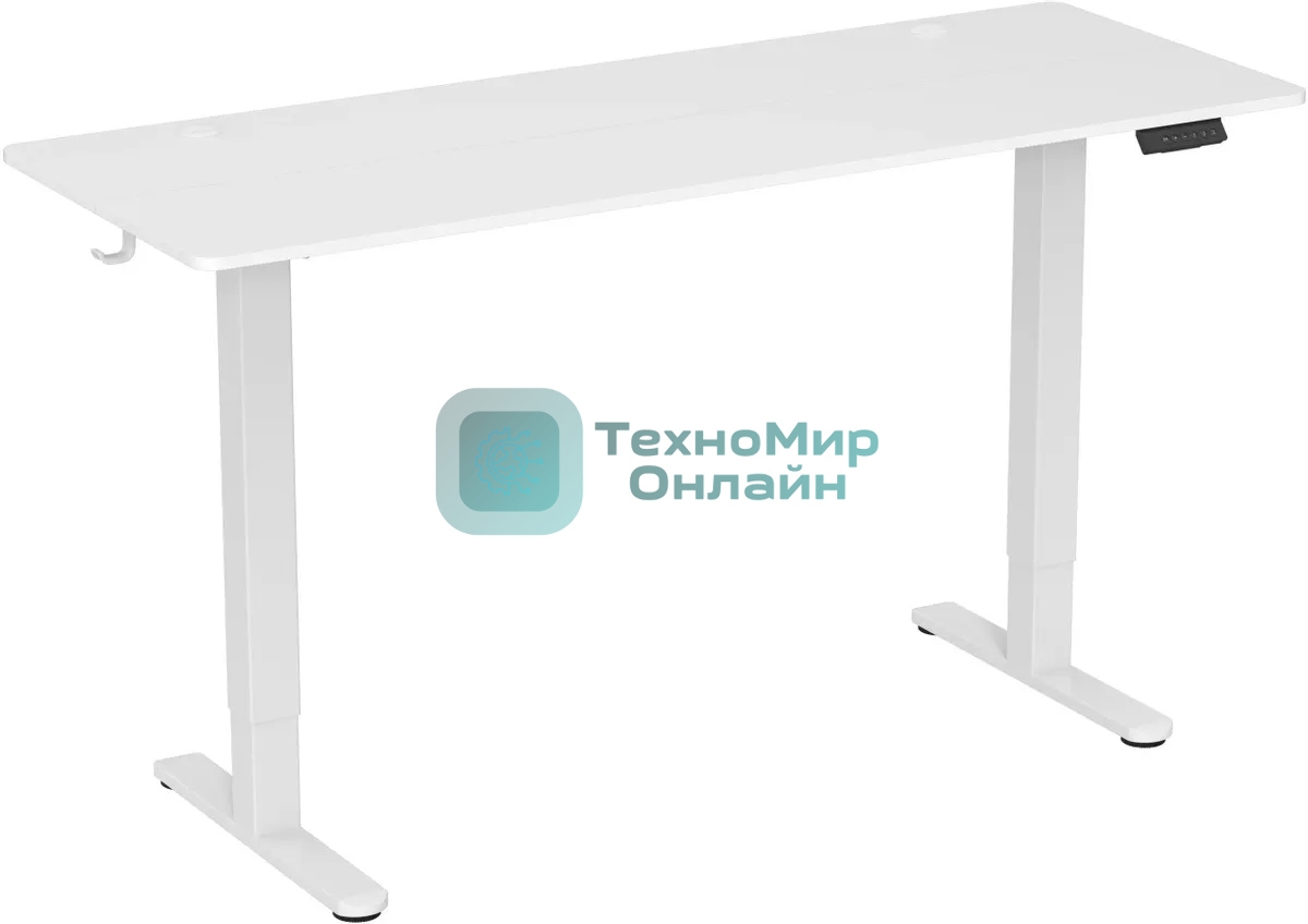 Стол компьютерный Cactus CS-EDL-WWT столешница ДСП, белый каркас белый