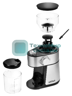 Кофемолка Kitfort КТ-717 230Вт сист.помол.:ротац.нож вместим.:100гр нержавеющая сталь/черный