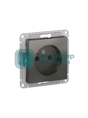 Механизм розетки 1-м СП AtlasDesign 16А IP20 без заземл. сталь SchE ATN000941