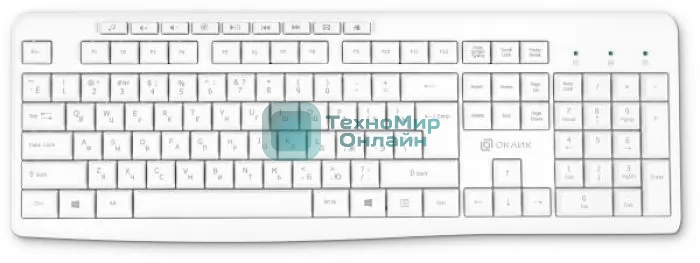 Клавиатура Oklick K225W беспроводная, радиоканал, белый