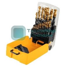 Набор сверл по металлу Denzel 1-13 мм, HSS-Tin, Golden Tip, 25 шт