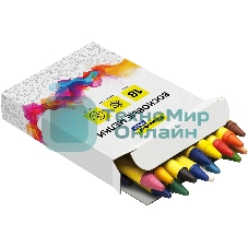 Восковые мелки Silwerhof Color, круглые, 18 цветов, длина 80мм, диаметр 8мм, картонная коробка с европодвесом