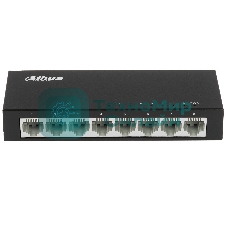 Коммутатор 8-в-1 Dahua DH-PFS3008-8ET/8 портов до 100 Мбит.с/коммутация до 1.6 Gbит.с/неуправляемый/Plug & Play/черный (DH-PFS3008-8ET)