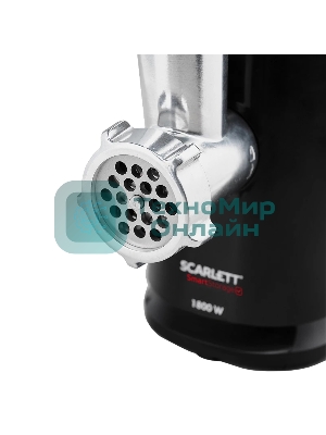 Мясорубка электрическая Scarlett SC-MG45S71 черный, 1800 Вт, 2.0 кг/мин, реверс, защита от перегрузки, насадки - 4