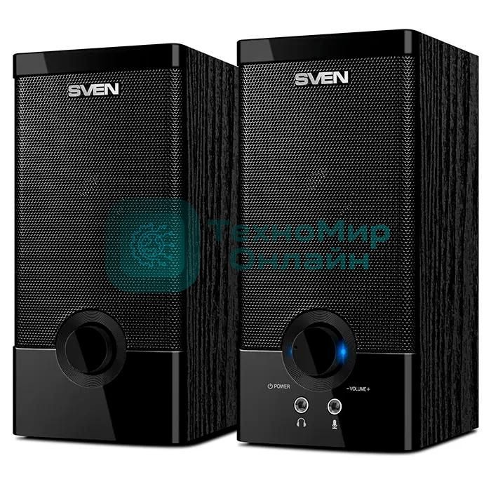 Колонки SVEN SPS-603 черный USB-порт ПК, ноутбука или адаптер 5V DC