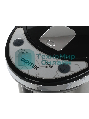Термопот Centek CT-1084 сталь, 6.0 л, 750 Вт, 2 способа подачи воды, двойная защита от перегрева