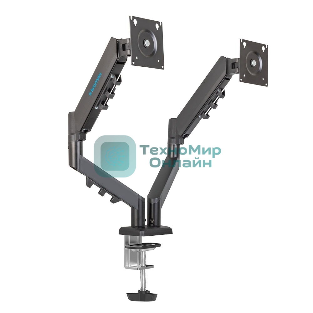 Кронштейн Kromax OFFICE-14 черный, 4 шт/уп. Кр. стал. настол. для 2-х мон. 15