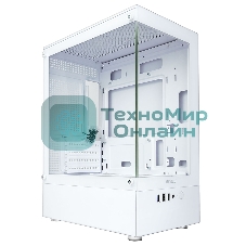 Корпус Ginzzu CL480 mATX передняя панель Стекло Белый