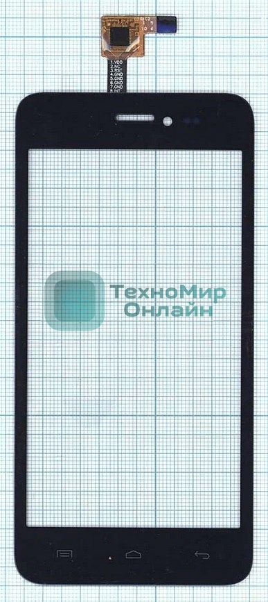 Сенсорное стекло (тачскрин) для Explay Craft, черное