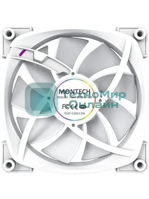 Вентилятор для корпуса MONTECH AX120 PWM белый, 120 мм, 1600 об/мин, 27 дБ, 4 pin