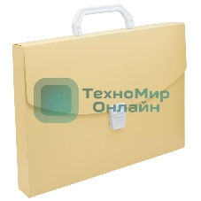 Папка-портфель Бюрократ Pastel PASTPP01YEL 1 отделение, A4, пластик, 0.7мм, желтый