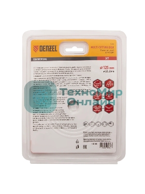 Диск пильный для УШМ Denzel мультирез, 125 х 22,2 мм