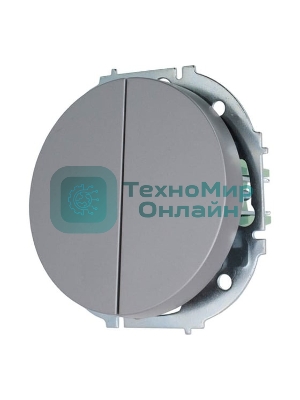 Выключатель 2-кл. СП OSEN 10А IP20 механизм серый матовый LEZARD 743-7488-101