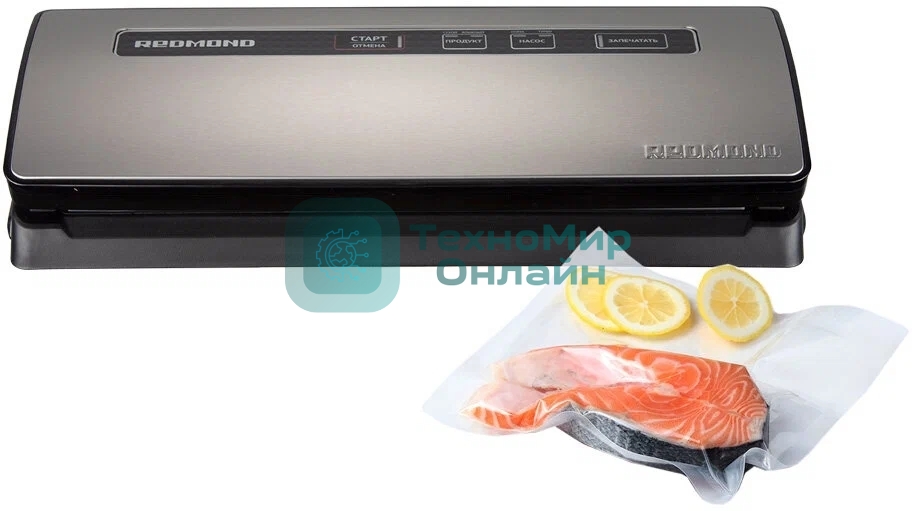 Вакуумный упаковщик Redmond RVS-M020 120Вт серебристый/черный