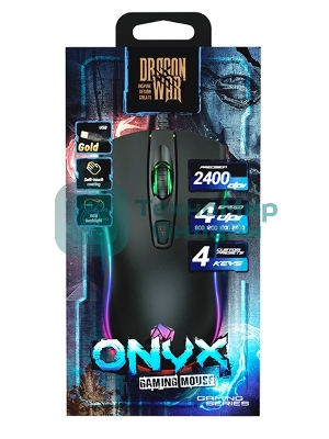 Мышь проводная Qumo Onyx RGb M73 черный, 2400 dpi, USB, кнопки - 4