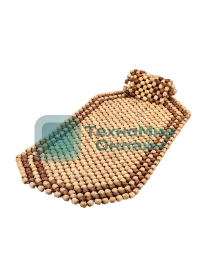 Накидка на сиденье NOVA BRIGHT массажная с подголовником (деревянная, покрытая светлым лаком) (127х38см) 36578