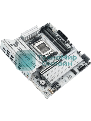 Материнская плата Asus TUF GAMING B850M-PLUS WIFI7 W, AM5, AMD B850, 4xDDR5, 4xSATA, 3xM.2, 1xPCIe 5.0 x16, 1xPCIe 3.0 x1, 1xDP, 1xHDMI, 1x2.5Gb LAN, Wi-Fi 7, Bluetooth 5.4, 1xUSB-C 20Gbps, 3xUSB-A 10Gbps, 4xUSB-A 5Gbps, 4xUSB-A 2.0, 5x3.5 мм, 7.1, mATX