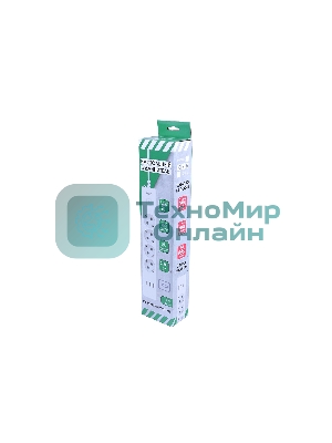 Бытовой удлинитель PowerCube, 4 р с/з вык., 3USB, 3500 Вт, 16А, 1.9 м, 3x1,0 (белый) PC-6-2M