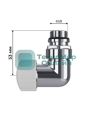 Набор термостатический трехосевой Royal Thermo Design Pro 15мм М30х1,5 (Хром)