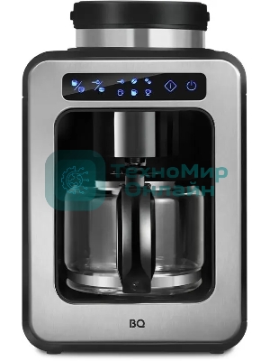 Кофеварка капельная BQ CM7000 черный/стальной, исп. кофе - зерновой/молотый, 0.6 л, 600 Вт