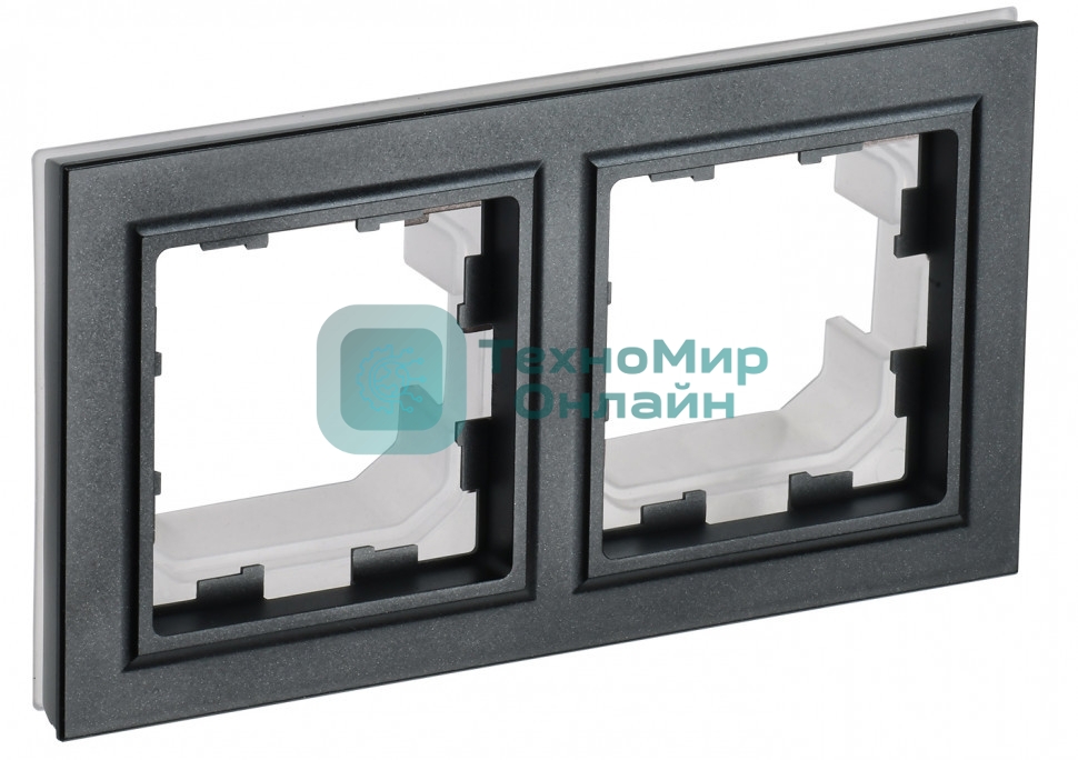 Рамка 2-местная IEK BRITE РУ-2-БрЧ-44 IP44 черный