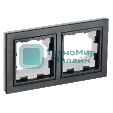 Рамка 2-местная IEK BRITE РУ-2-БрЧ-44 IP44 черный
