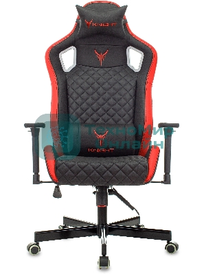 Кресло Knight OUTRIDER черный/красный, экокожа, 120 кг, механизм качания
